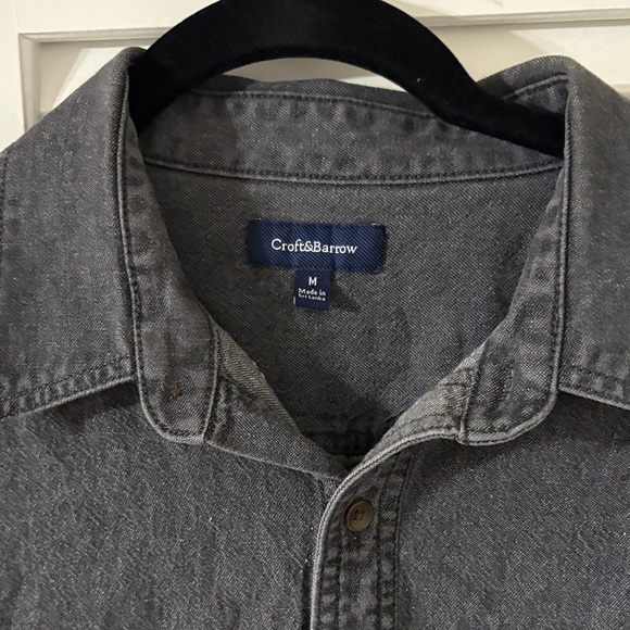 Croft & Barrow Dark Gray Denim Shirt - Picture 1 of 7